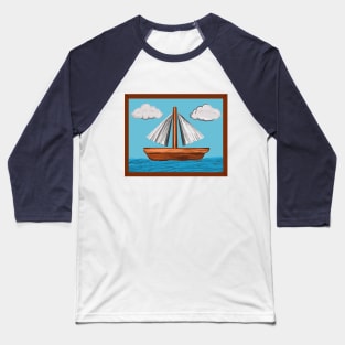 Simpsons Sailboat Painting (Scene from Moby Dick) Baseball T-Shirt